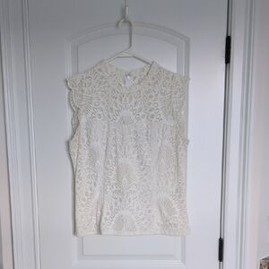 WHBM White Lace Blouse